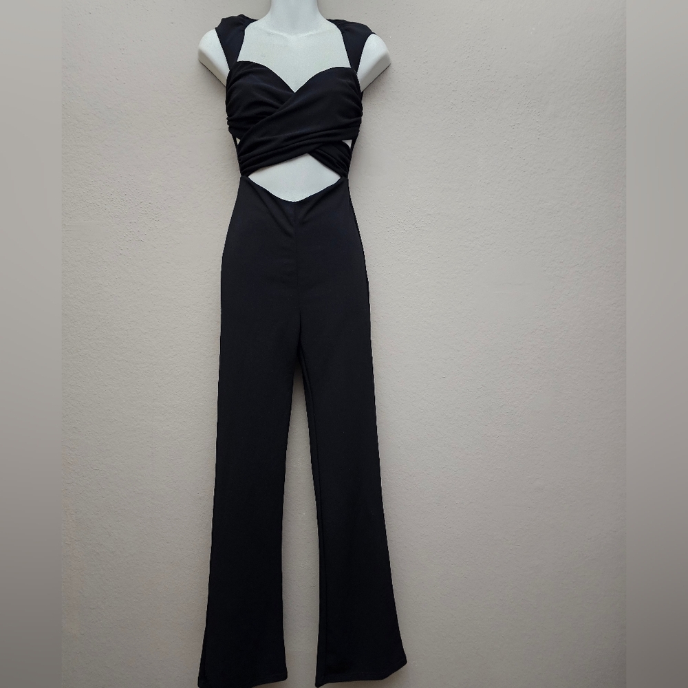 Tiger Mist Marko Jumpsuit Cutout Black Sz XS TM7206 Nordstrom Open Back